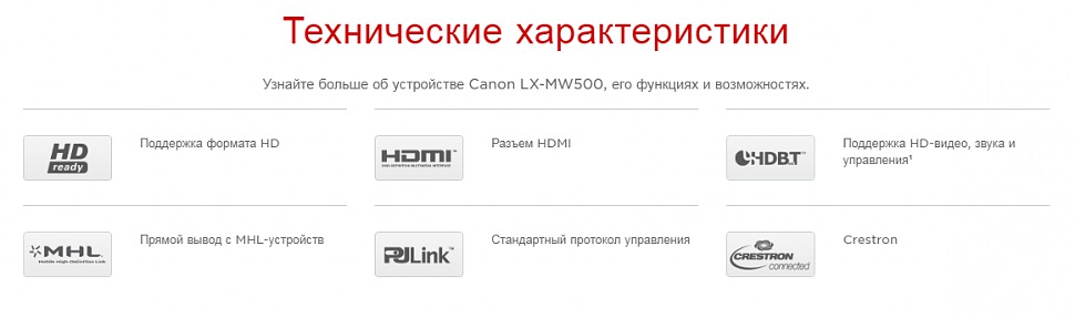 Технические характеристики Canon LX-MW500