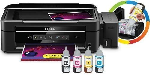 Epson L222 используется струйная технология печати без картриджей